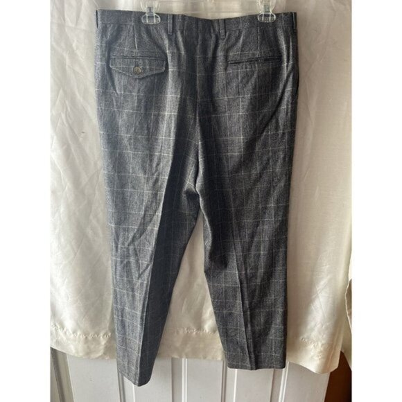 Racquet Club Dress Pants 100% Pure Wool Plaid Straight Pleated Office Y2K - Picture 3 of 5